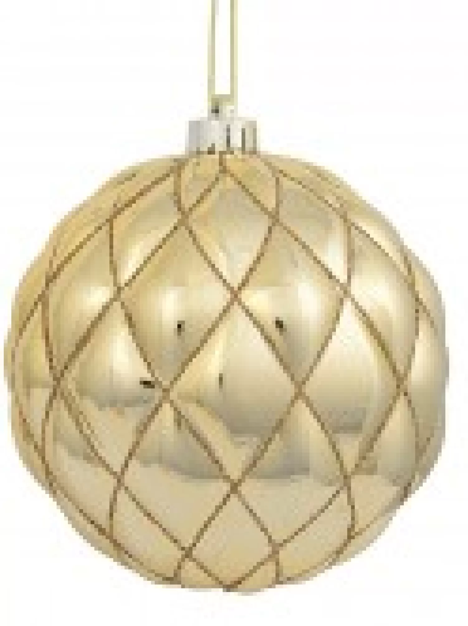 Christmas Warehouse Shiny Gold With Diamond Pattern Convex Textured Large Baubles - 2 X 15Cm> Bauble Packs