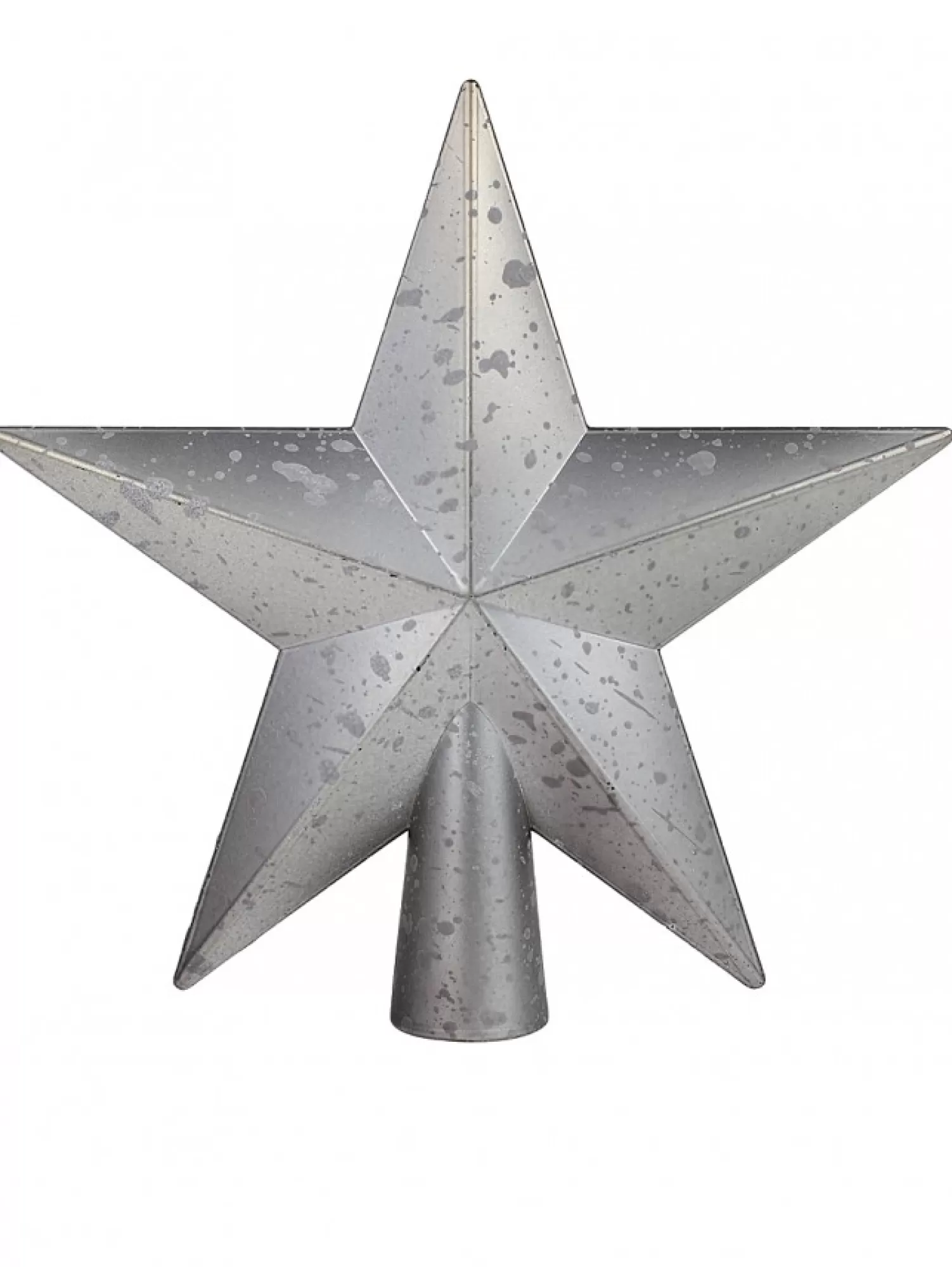 Christmas Warehouse Silver 3D Star With Splatter Pattern Christmas Tree Top Decoration - 20Cm> Tree Top Decorations