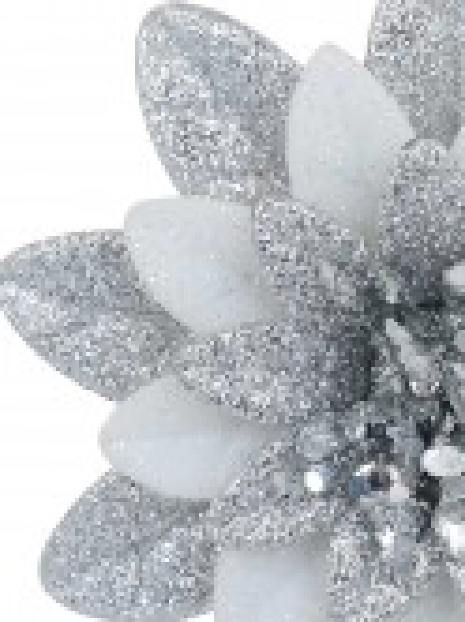 Christmas Warehouse Silver & White Glittered Lotus Flower Christmas Tree Hanging Decoration - 11Cm> Hanging Decorations - Individual