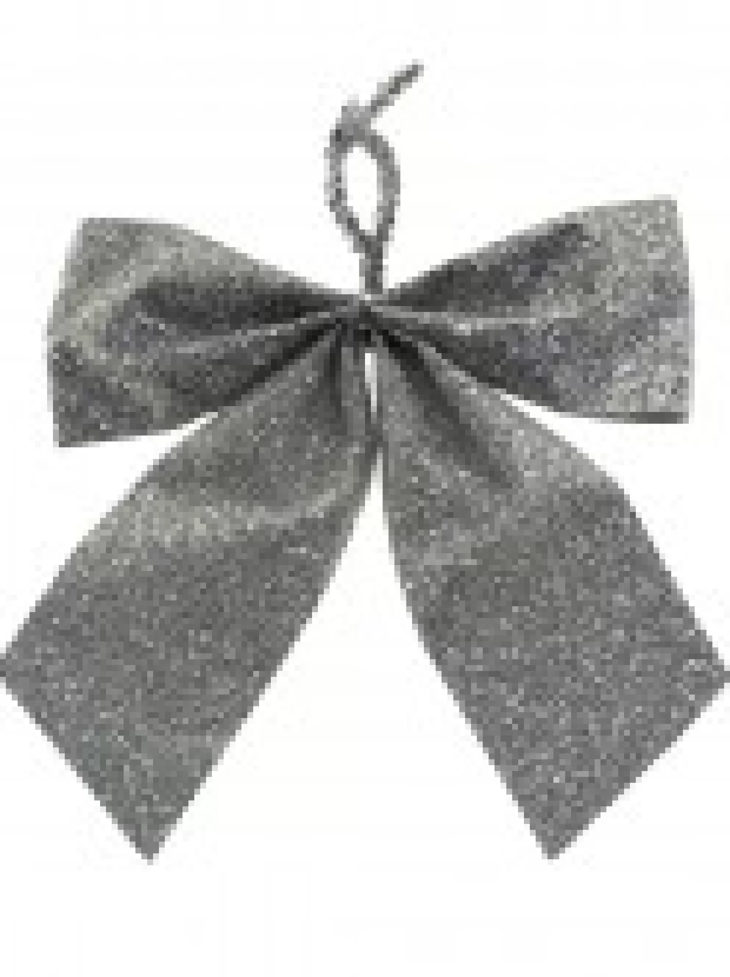 Christmas Warehouse Silver Glittered Christmas Tree Bow Decorations - 6 X 80Mm> Christmas Bows