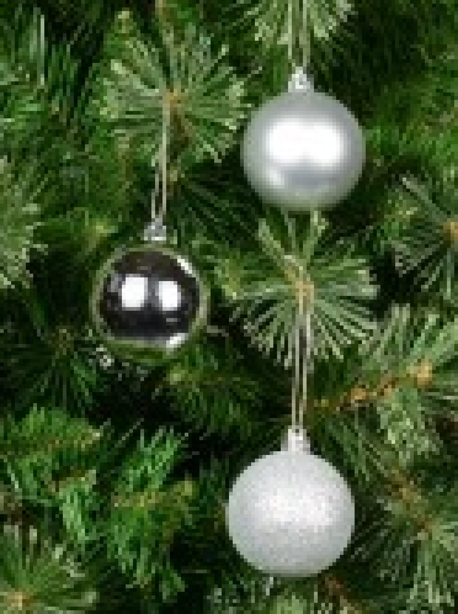 Christmas Warehouse Silver Glittered, Matte & Metallic Christmas Bauble Decorations - 12 X 60Mm> Bauble Packs