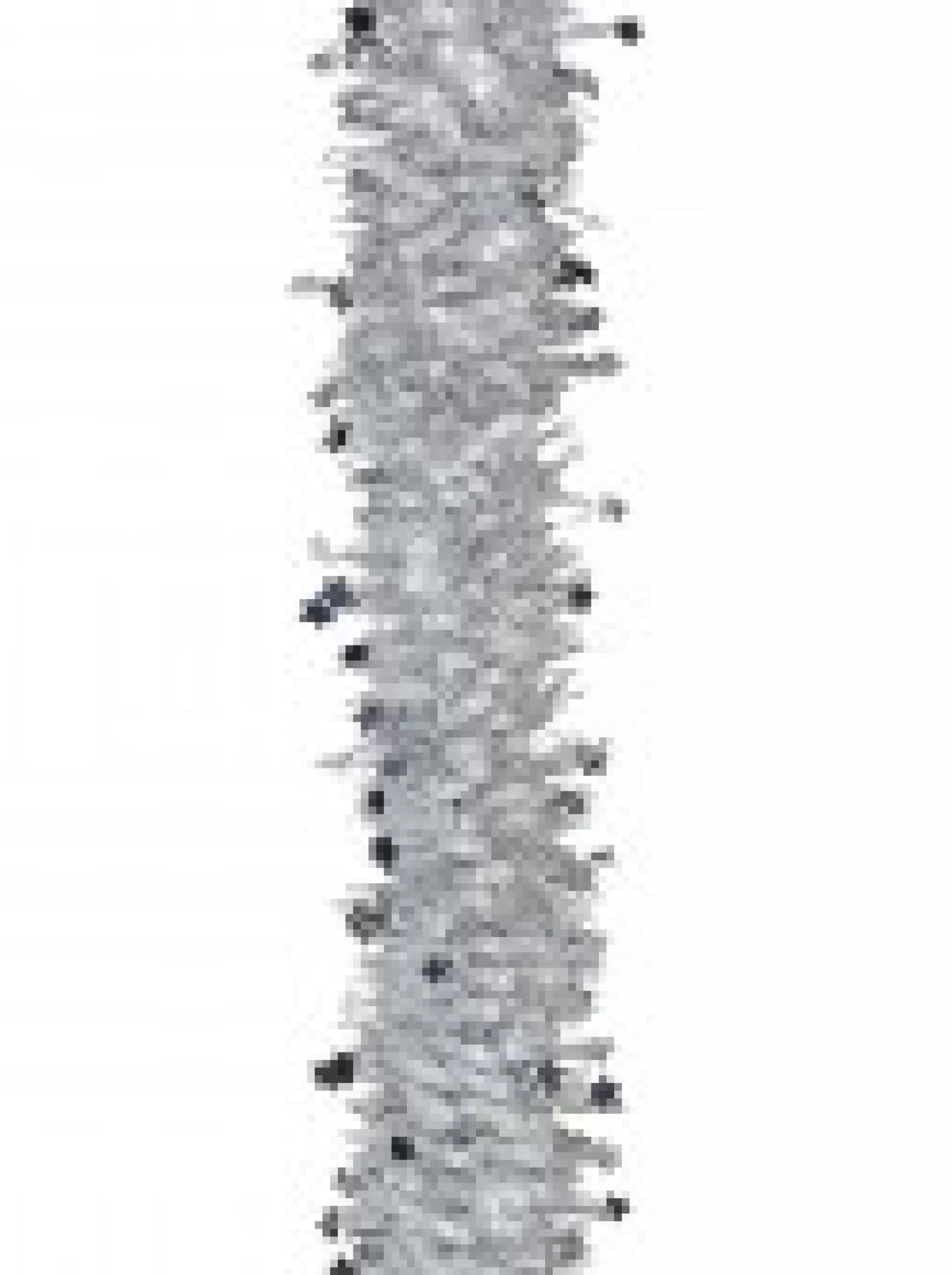 Christmas Warehouse Silver Pine Needle With Stars & White Loops Christmas Tinsel Garland - 2.7M> Tinsel