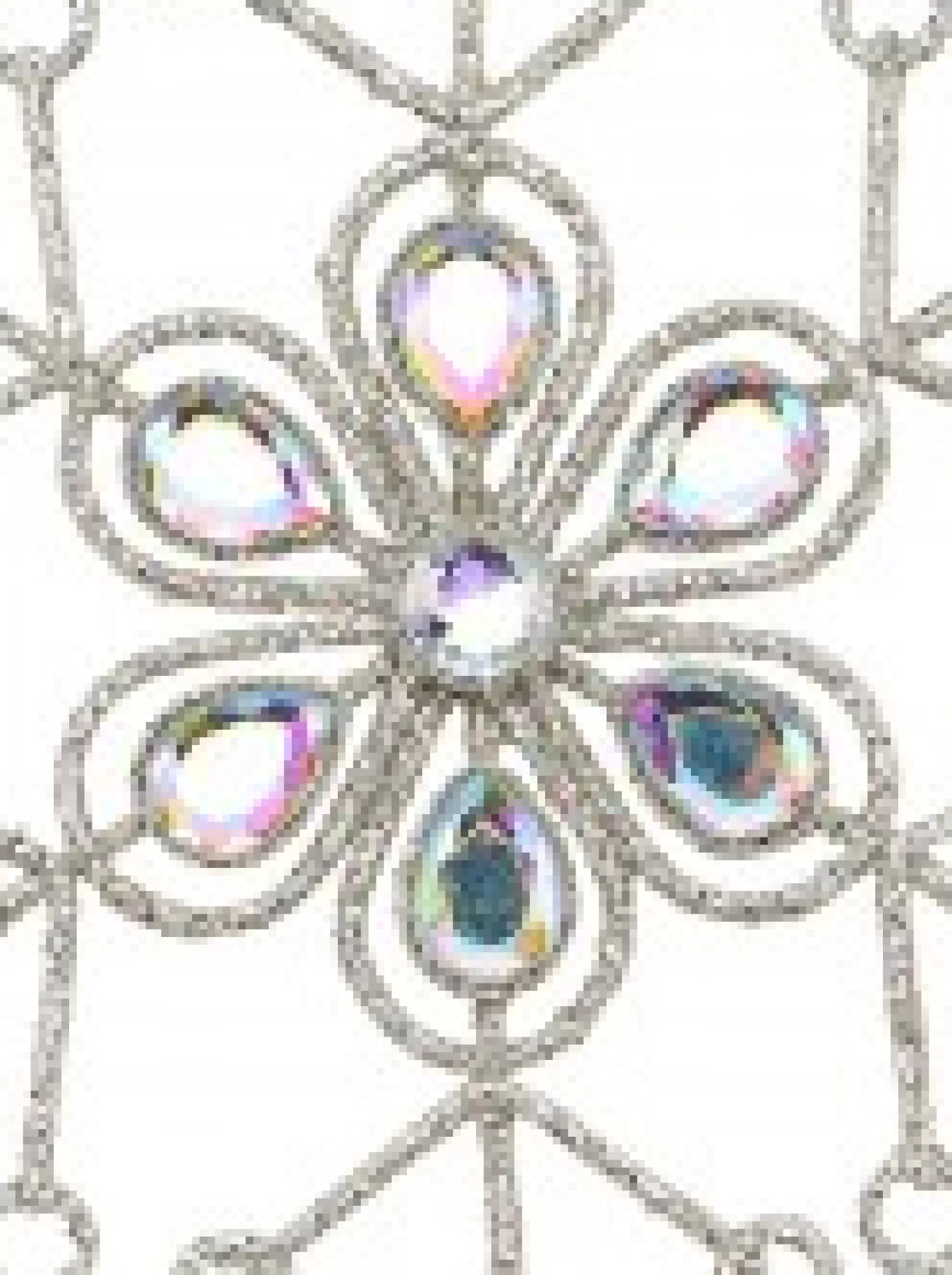 Christmas Warehouse Snowflake & Encrusted Diamante Christmas Tree Hanging Decoration - 12Cm> Hanging Decorations - Individual