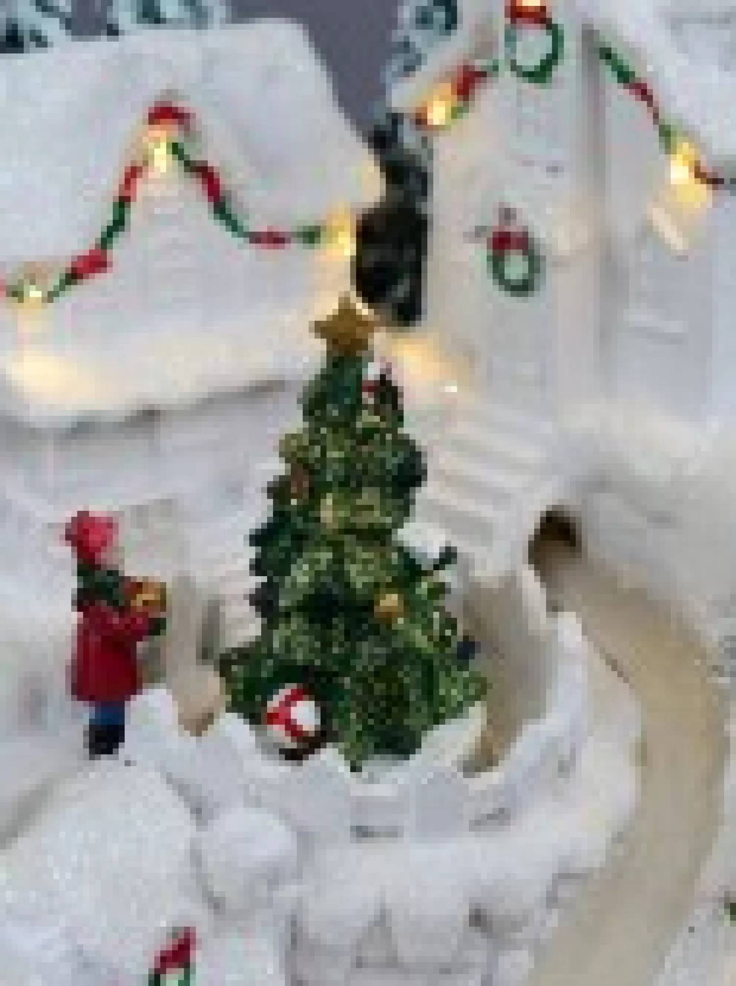 Christmas Warehouse Snowy Mountain Christmas Town Scene With Lights & Moving Figures - 30Cm> Christmas Village Scenes