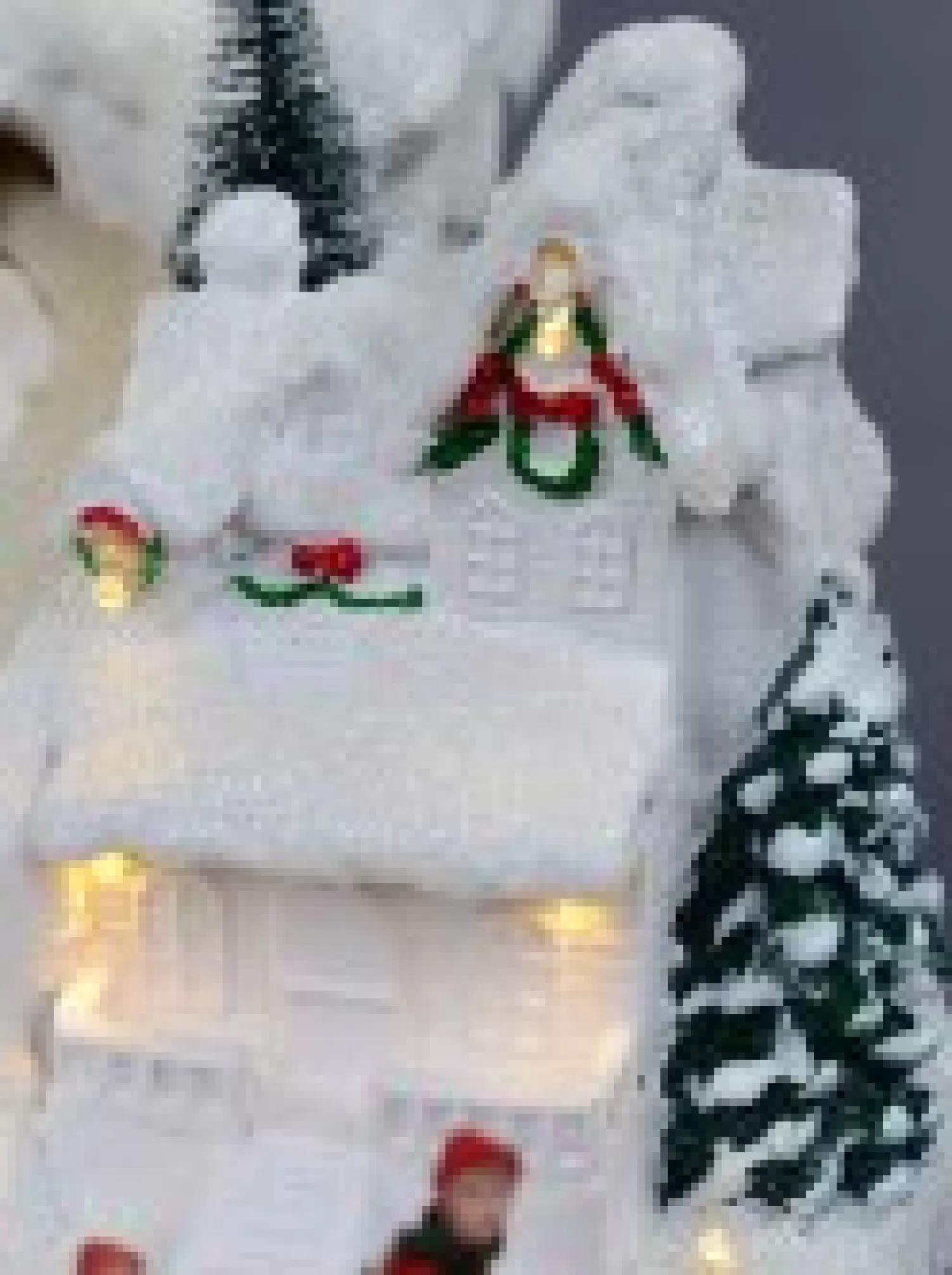 Christmas Warehouse Snowy Mountain Christmas Town Scene With Lights & Moving Figures - 30Cm> Christmas Village Scenes
