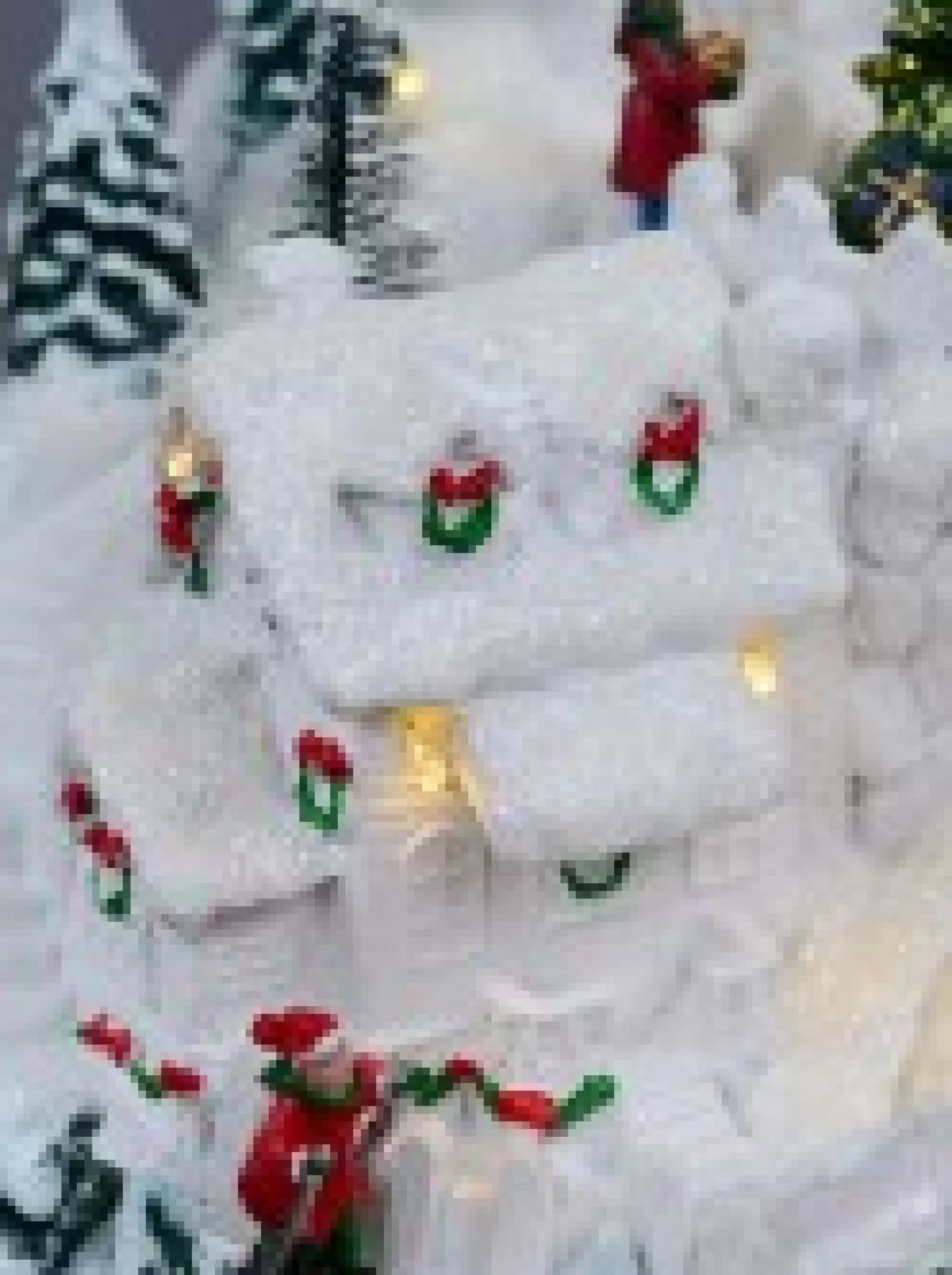 Christmas Warehouse Snowy Mountain Christmas Town Scene With Lights & Moving Figures - 30Cm> Christmas Village Scenes