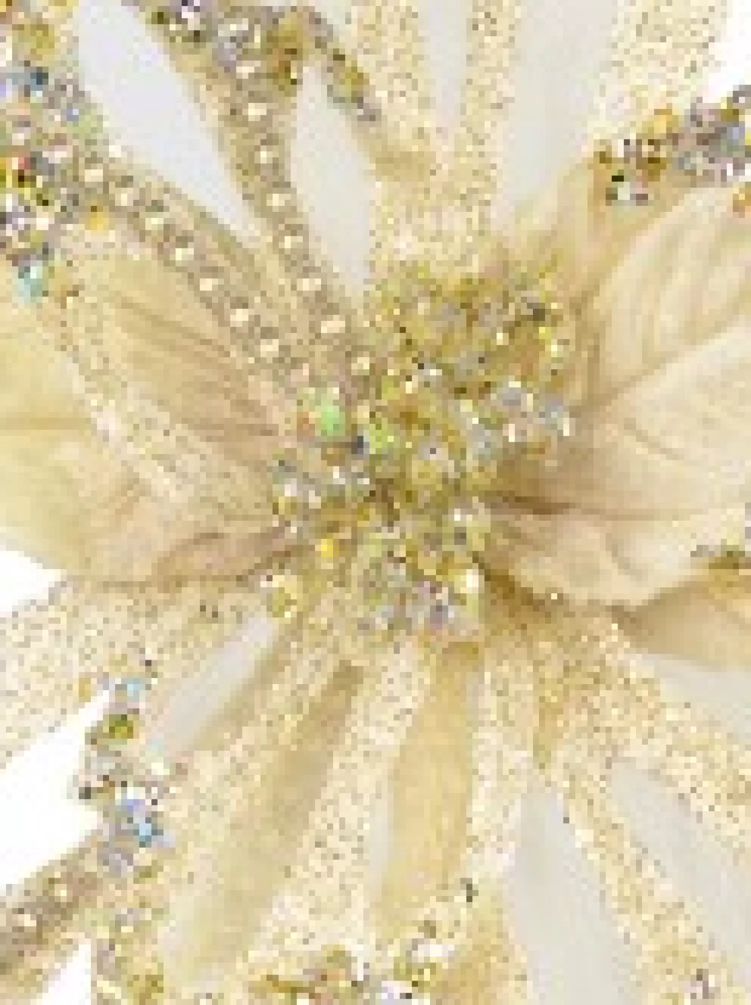 Christmas Warehouse Soft Gold Poinsettia With Diamantes Decorative Christmas Flower Pick - 23Cm> Christmas Picks
