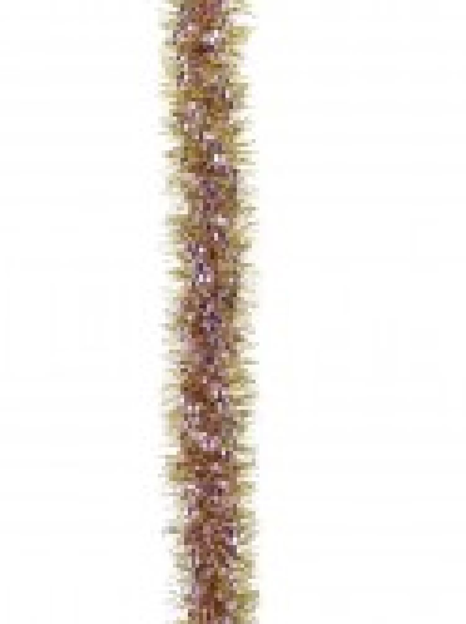 Christmas Warehouse Soft Pink Ribbon Look & Gold Pine Needle Christmas Tinsel Garland - 2.7M> Tinsel