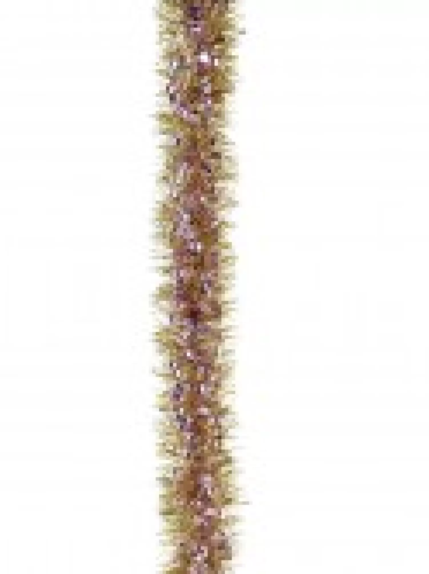 Christmas Warehouse Soft Pink Ribbon Look & Gold Pine Needle Christmas Tinsel Garland - 2.7M> Tinsel
