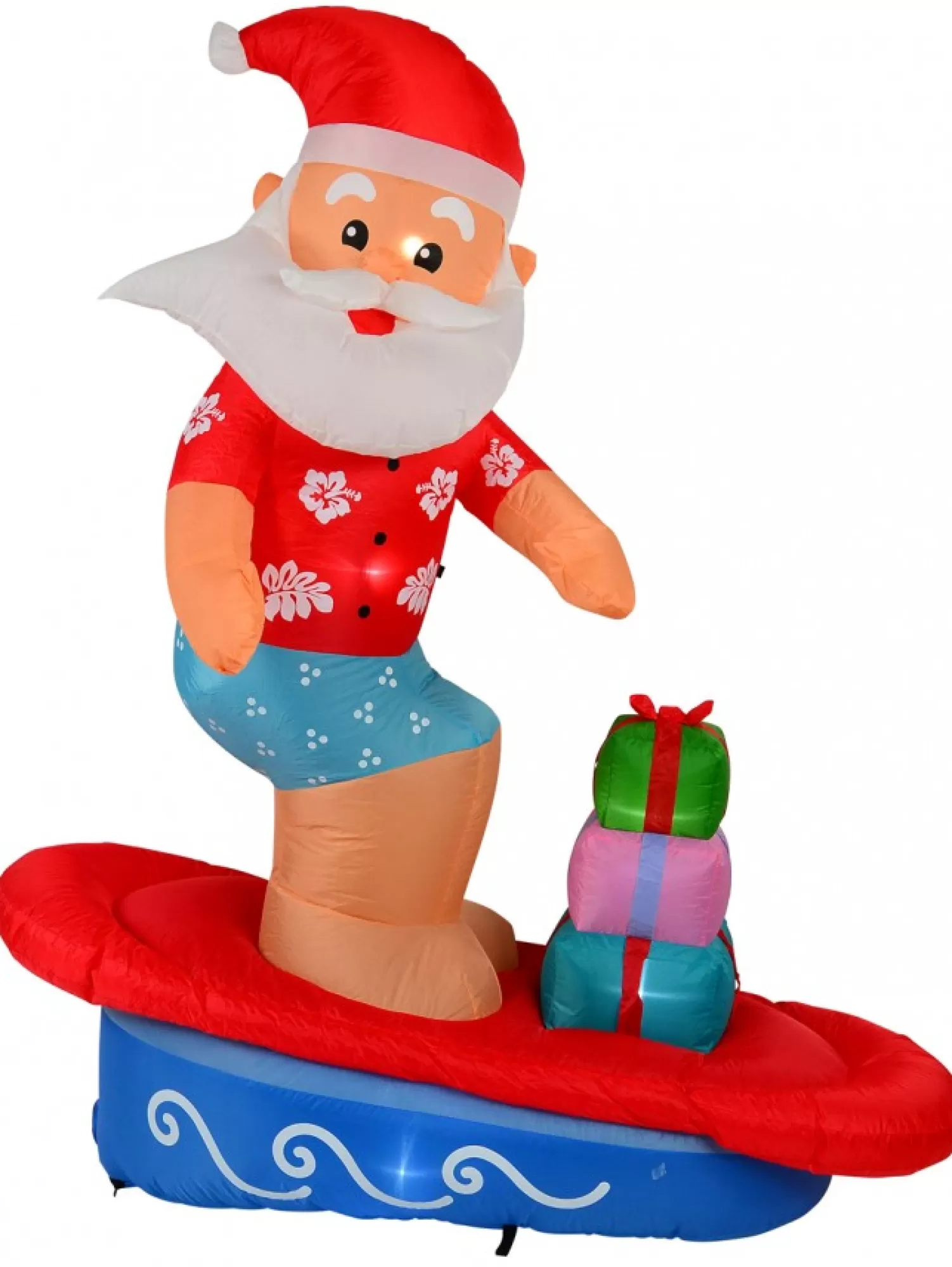 Christmas Warehouse Surfs Up Santa On Surfboard Illuminated Christmas Inflatable Display - 1.8M> Inflatable Displays