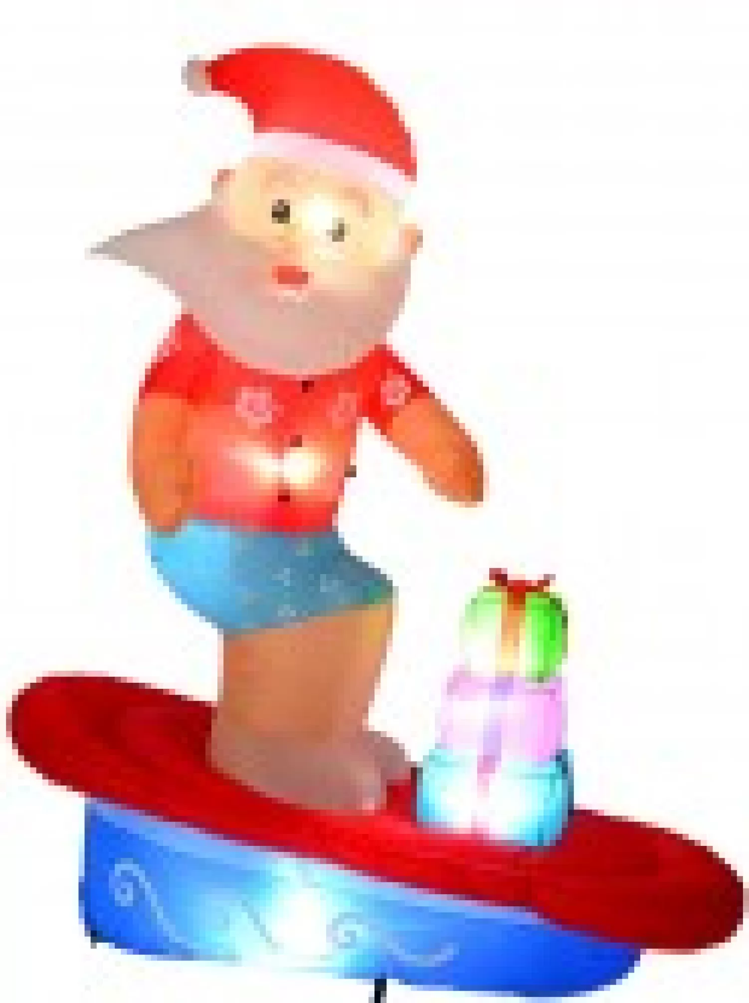 Christmas Warehouse Surfs Up Santa On Surfboard Illuminated Christmas Inflatable Display - 1.8M> Inflatable Displays