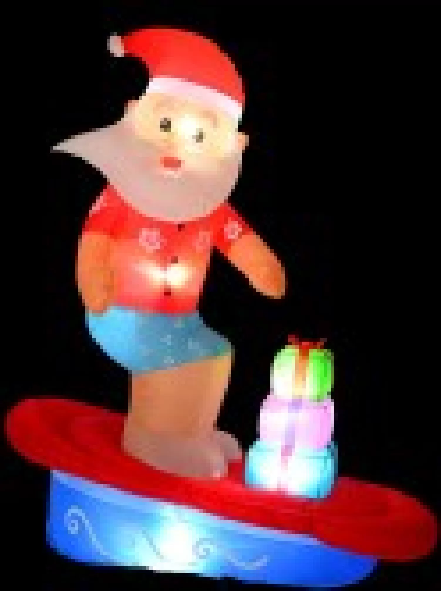 Christmas Warehouse Surfs Up Santa On Surfboard Illuminated Christmas Inflatable Display - 1.8M> Inflatable Displays