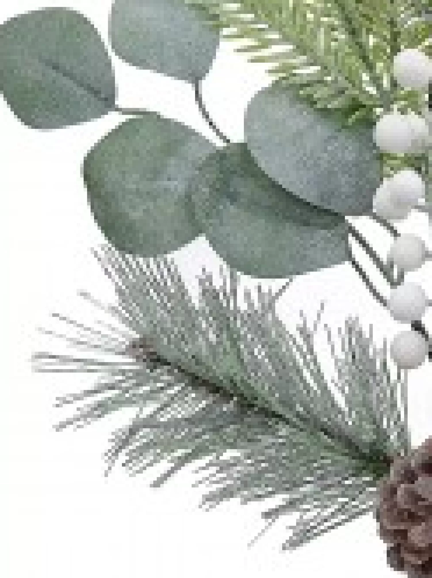 Christmas Warehouse Three Style Leaf With White Berries Decorative Christmas Pine Stem - 70Cm> Christmas Stems