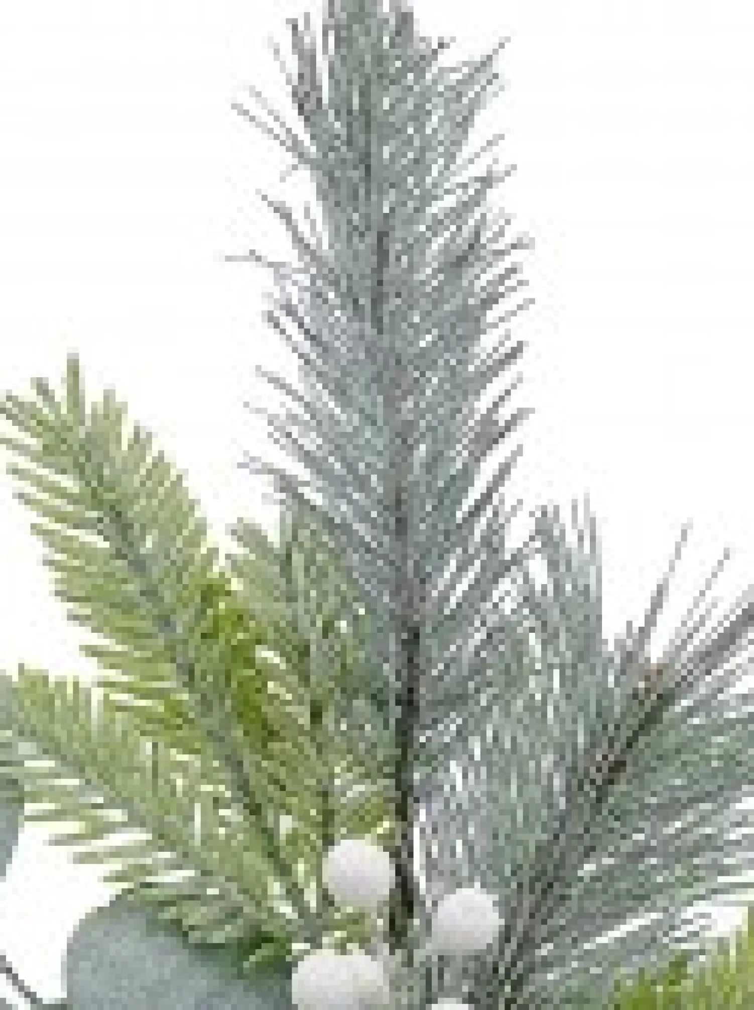 Christmas Warehouse Three Style Leaf With White Berries Decorative Christmas Pine Stem - 70Cm> Christmas Stems