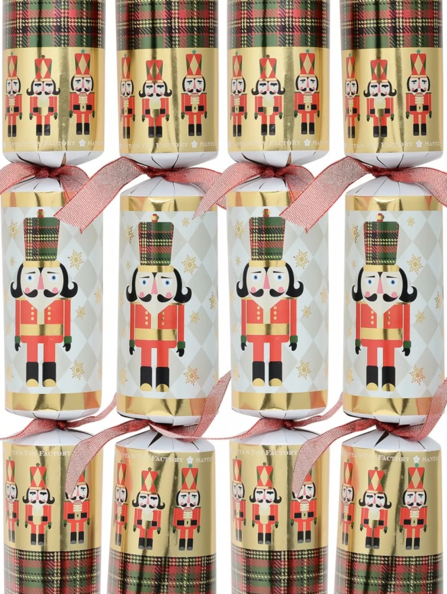 Christmas Warehouse Traditional Nutcracker Pattern Design Christmas Cracker Bon Bons - 10 X 36Cm> Christmas Cracker Bon Bon Packs (4 - 16 Per Pack)