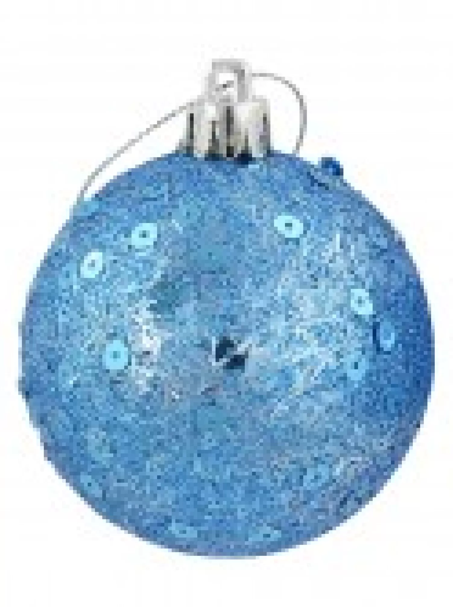 Christmas Warehouse Turquoise Glittered & Sequin Christmas Bauble Decorations - 6 X 60Mm> Bauble Packs