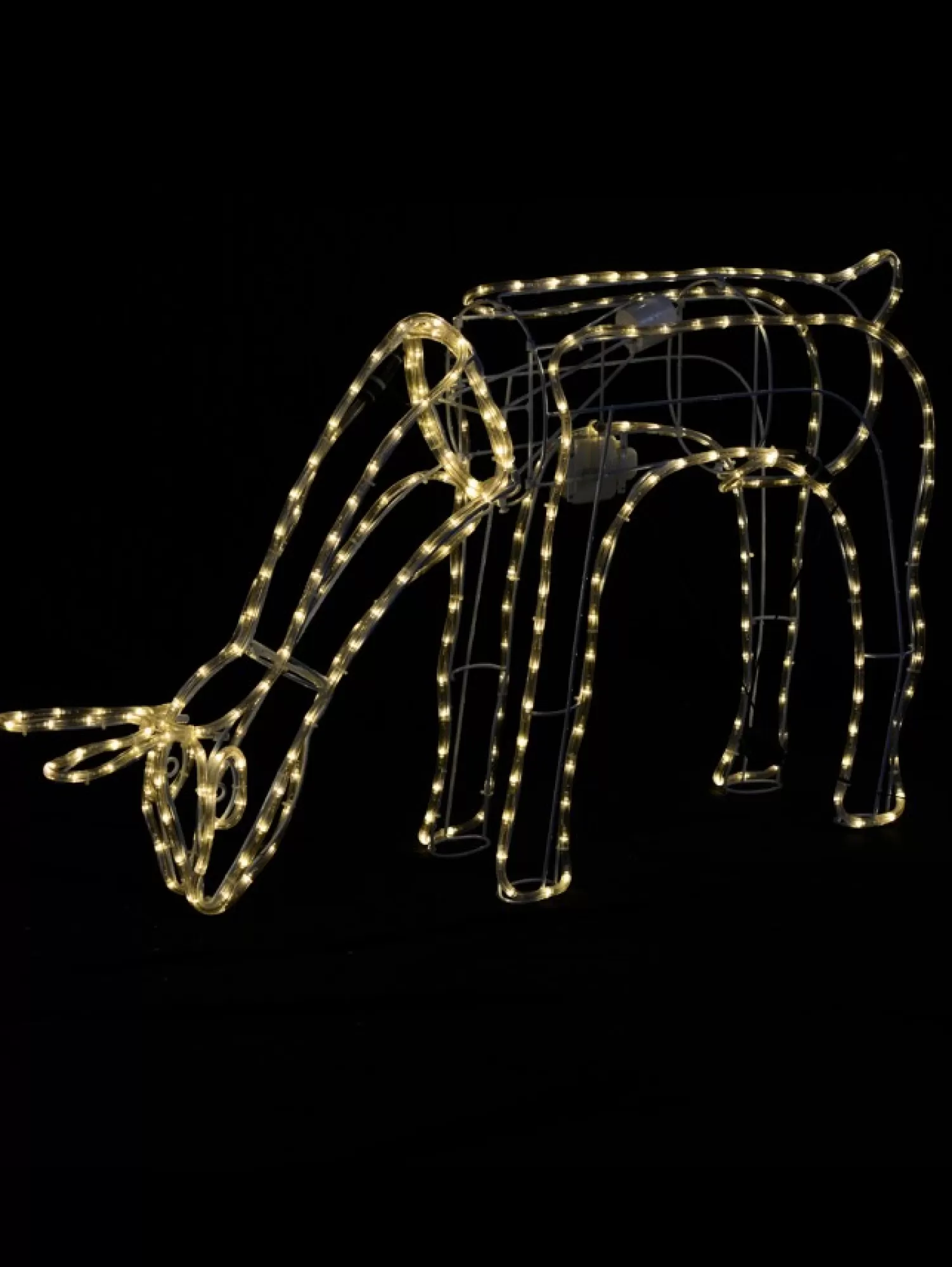 Christmas Warehouse Warm White Led Large Feeding Reindeer Cow 3D Rope Light Silhouette - 1.2M> Christmas Light Displays - 3D