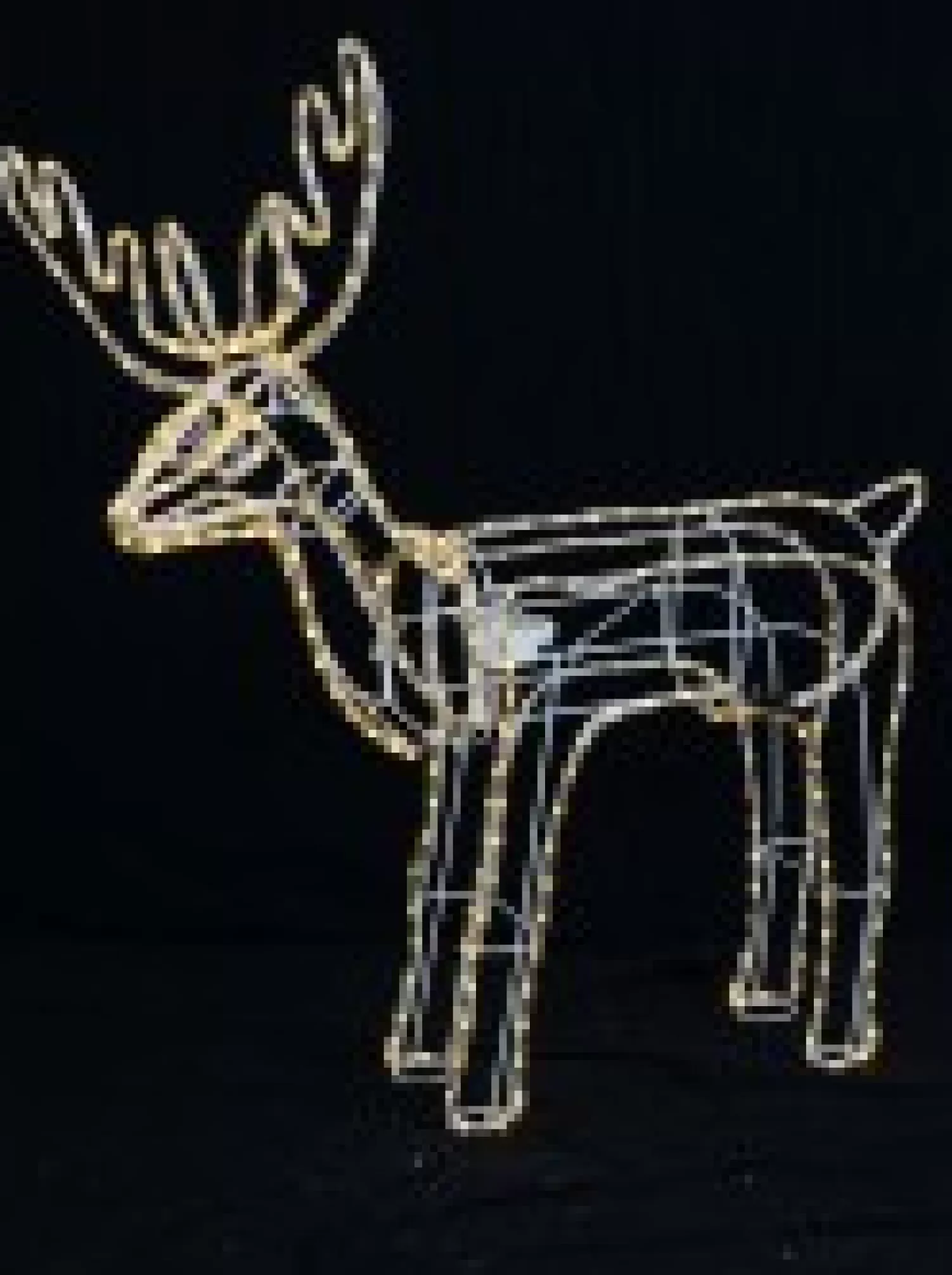 Christmas Warehouse Warm White Led Large Standing Reindeer Bull 3D Rope Light Silhouette - 1.1M> Christmas Light Displays - 3D