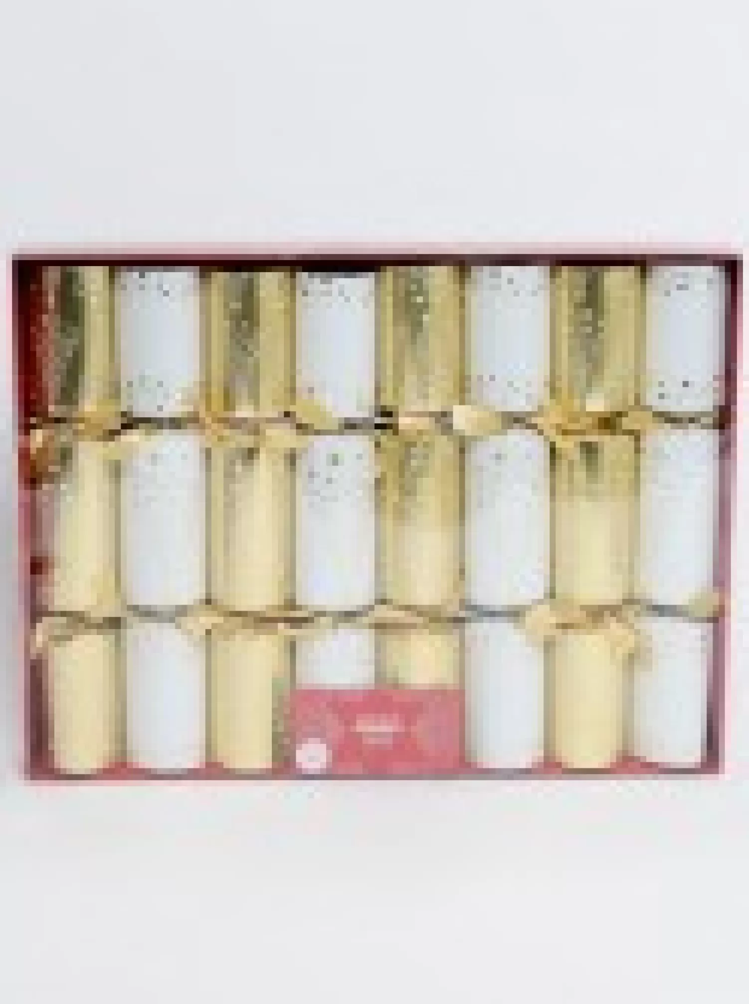 Christmas Warehouse White & Shiny Gold Stars Christmas Tree Pattern Design Bon Bons - 8 X 29Cm> Christmas Cracker Bon Bon Packs (4 - 16 Per Pack)