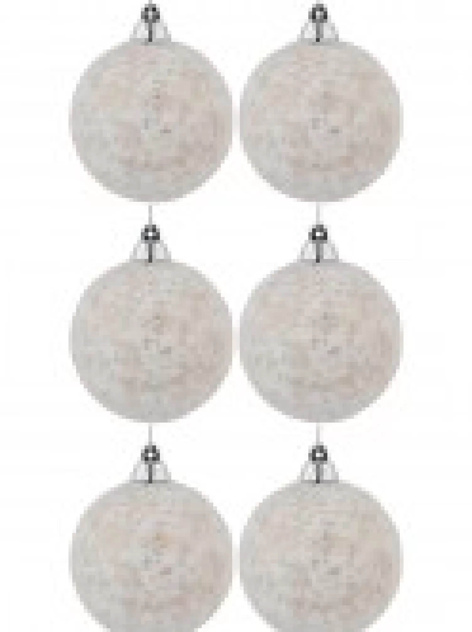 Christmas Warehouse White Furry Foam Christmas Baubles With Champagne Flecks - 6 X 60Mm> Bauble Packs