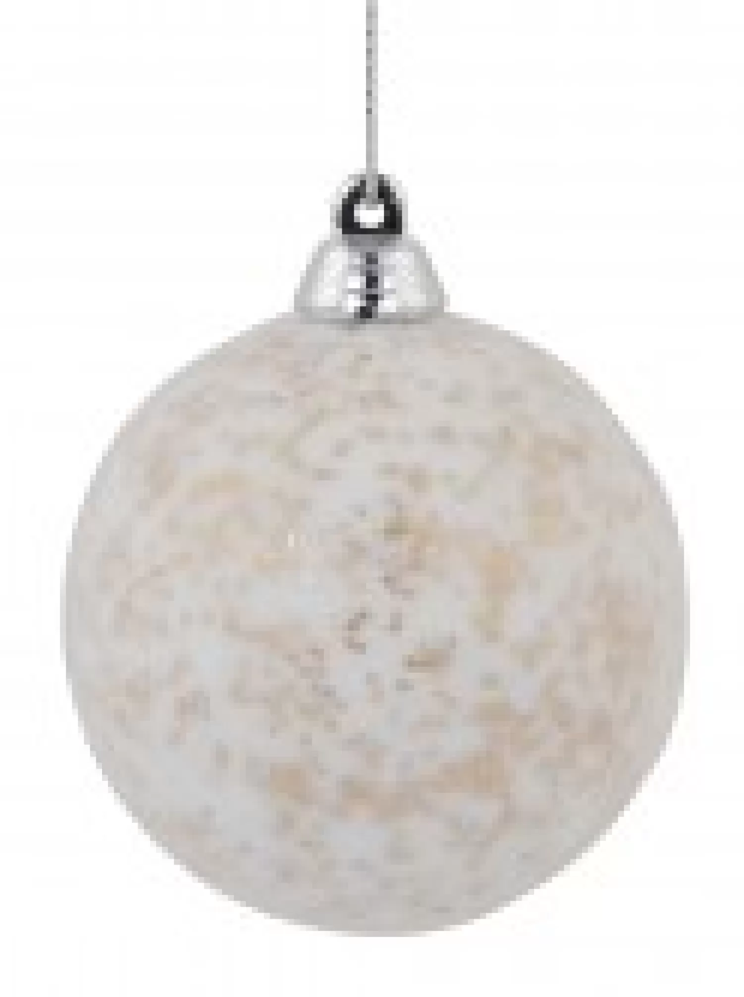 Christmas Warehouse White Furry Foam Christmas Baubles With Champagne Flecks - 6 X 60Mm> Bauble Packs