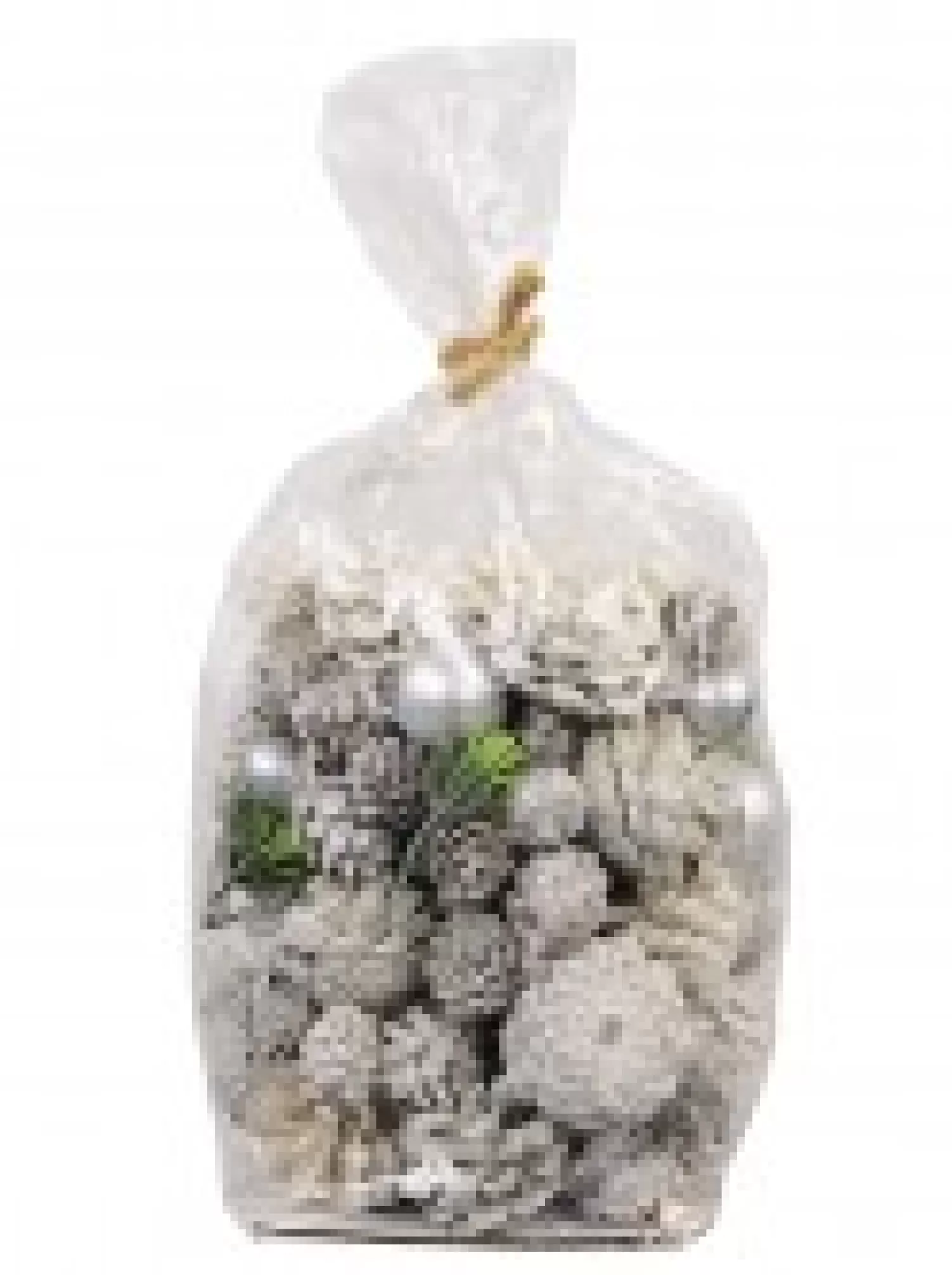 Christmas Warehouse White Glittered Assorted Natural Pine Cones & Foliage Decoration Mix - 300G> Natural Christmas Decorations