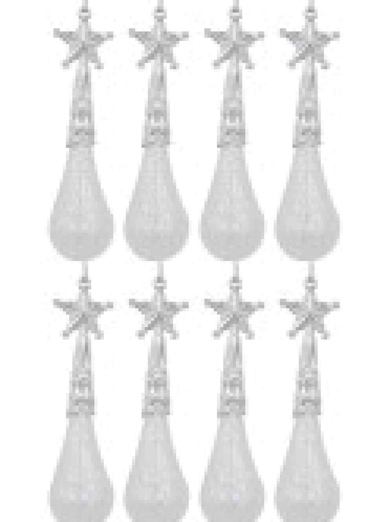 Christmas Warehouse White Glittered Teardrop Christmas Tree Hanging Decorations - 8 X 11Cm> Hanging Decorations - Packs