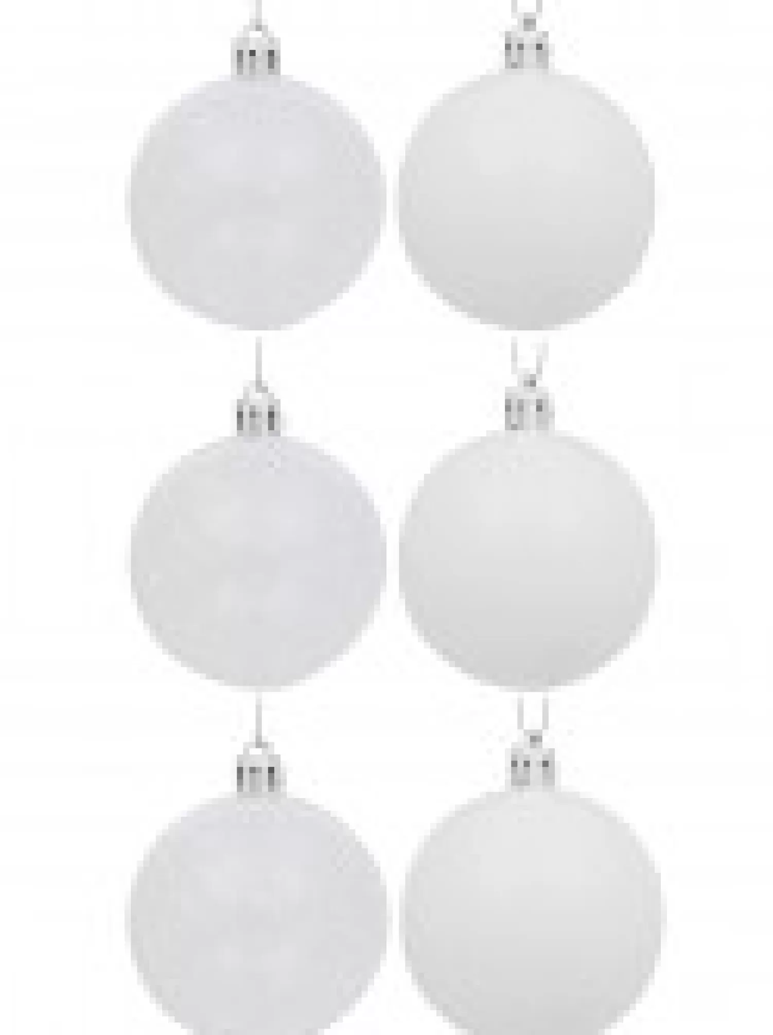 Christmas Warehouse White Gloss & Clear With White Frost Christmas Bauble Decorations - 6 X 60Mm> Bauble Packs