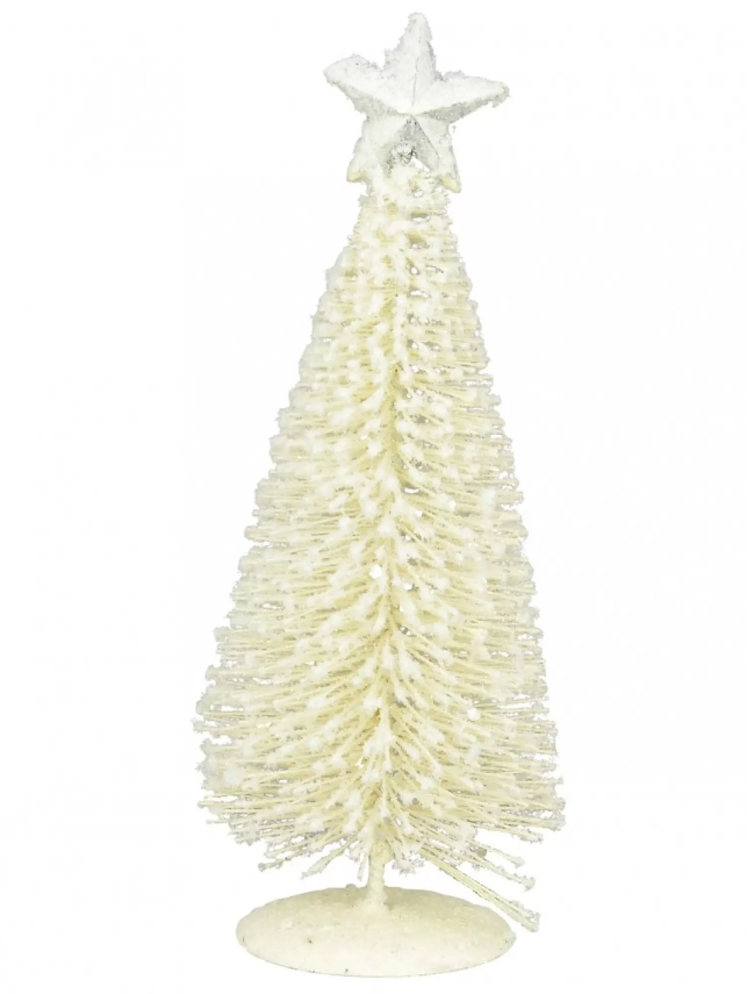 Christmas Warehouse White Iron Christmas Tree With Snow Dust & Star Table Top Ornament - 19Cm> Table Top Christmas Trees
