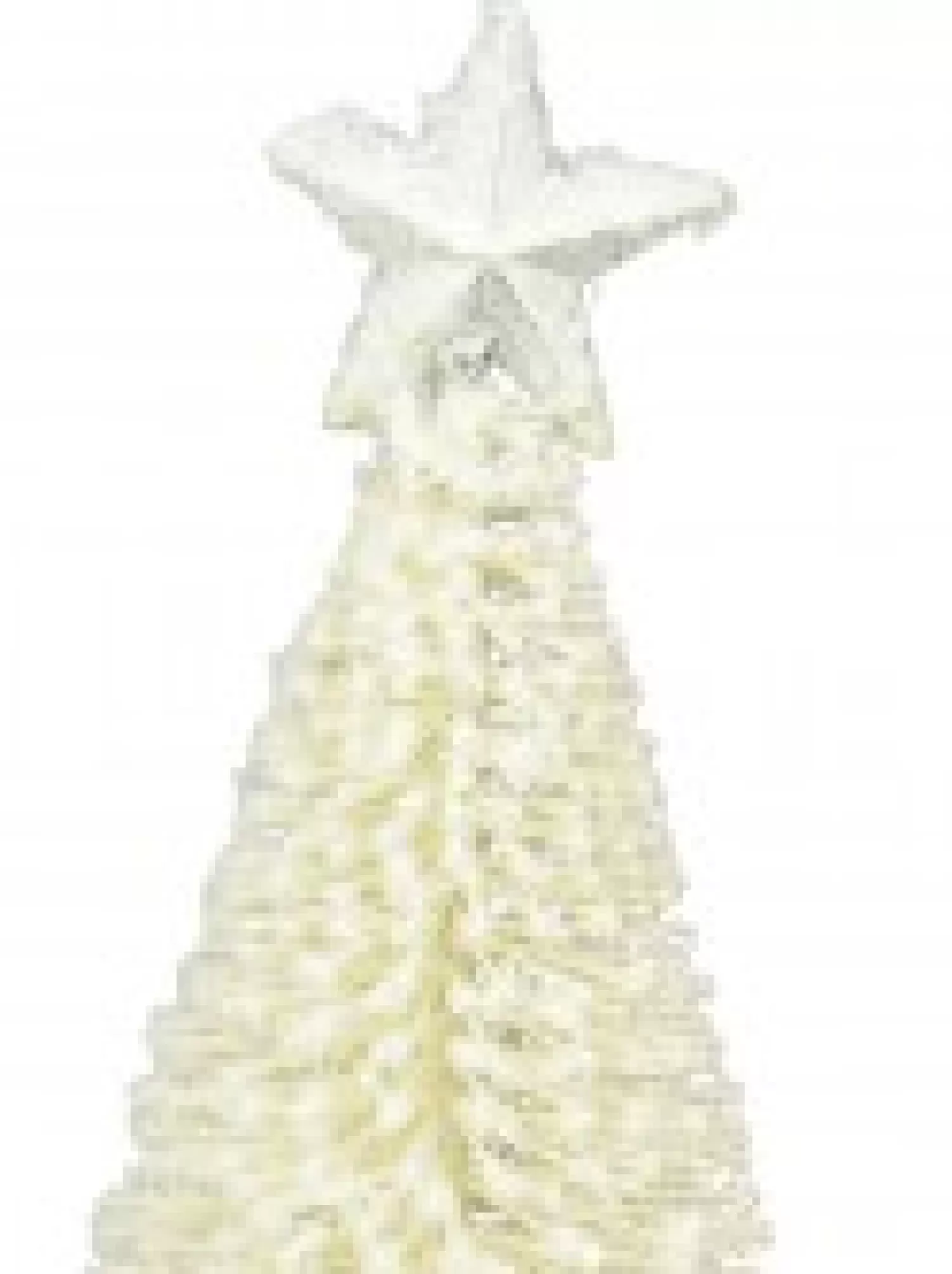 Christmas Warehouse White Iron Christmas Tree With Snow Dust & Star Table Top Ornament - 19Cm> Table Top Christmas Trees