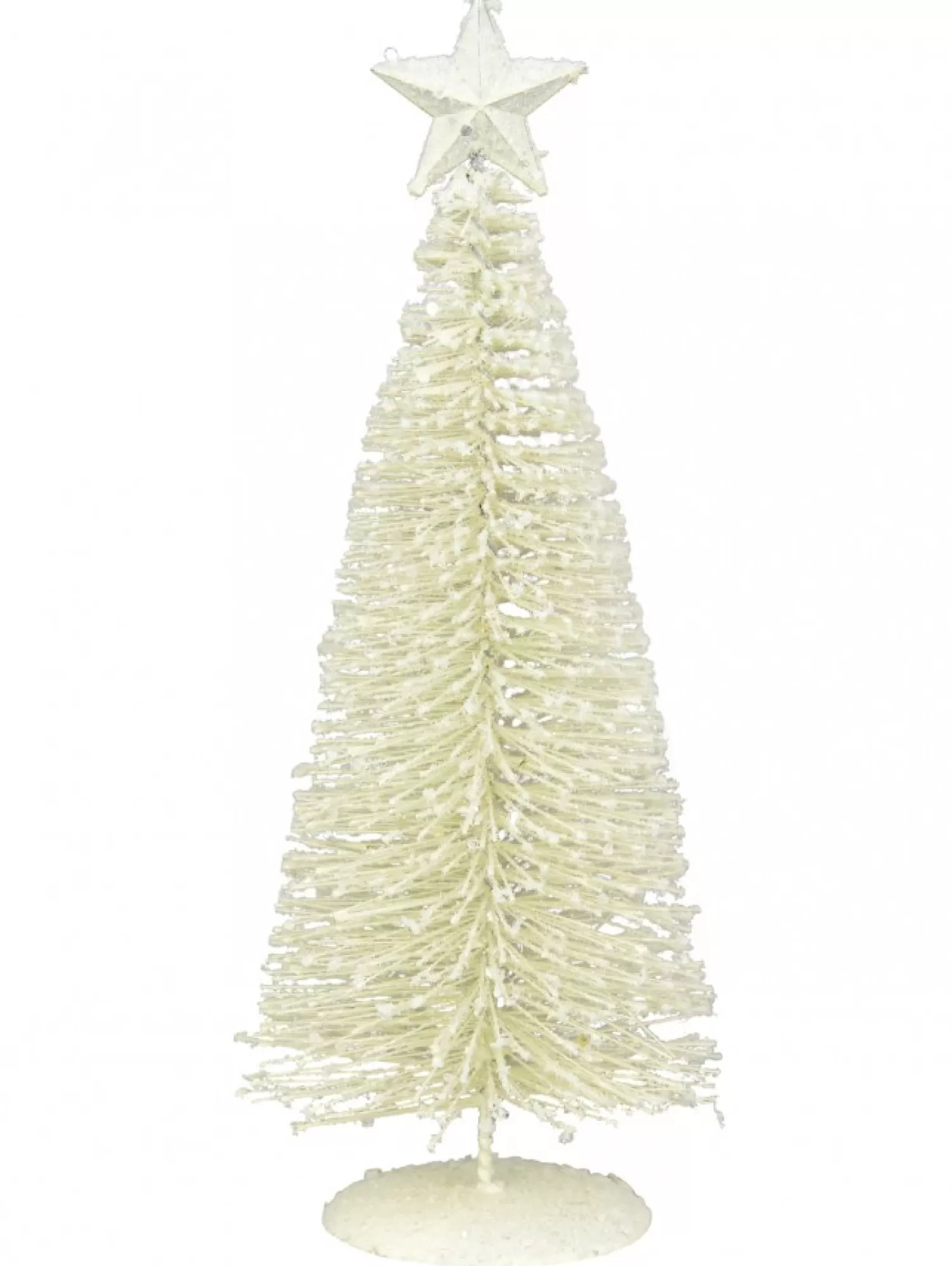 Christmas Warehouse White Iron Christmas Tree With Snow Dust & Star Table Top Ornament - 30Cm> Table Top Christmas Trees