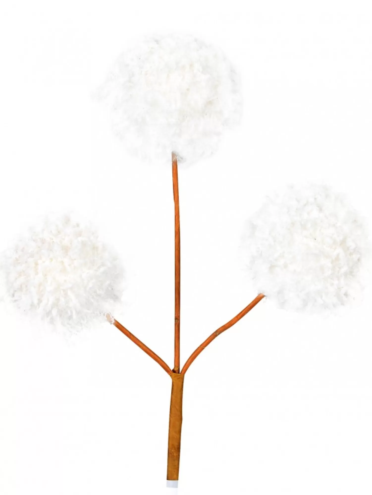 Christmas Warehouse White Pom Pom Snowballs Decorative Christmas Spray Pick - 15Cm> Christmas Picks