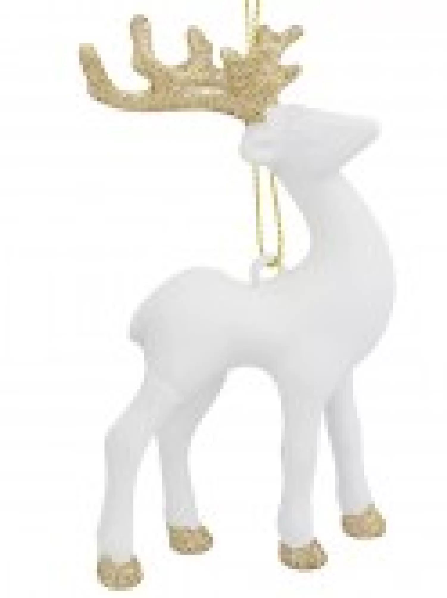 Christmas Warehouse White, Silver & Gold Reindeer Christmas Tree Hanging Decorations - 3 X 12Cm> Hanging Decorations - Packs