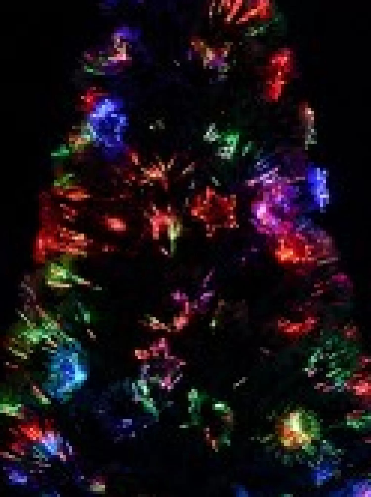 Christmas Warehouse White Tips With Baubles & Stars Rotating Fibre Optic Christmas Tree - 1.2M> Fibre Optic Christmas Trees