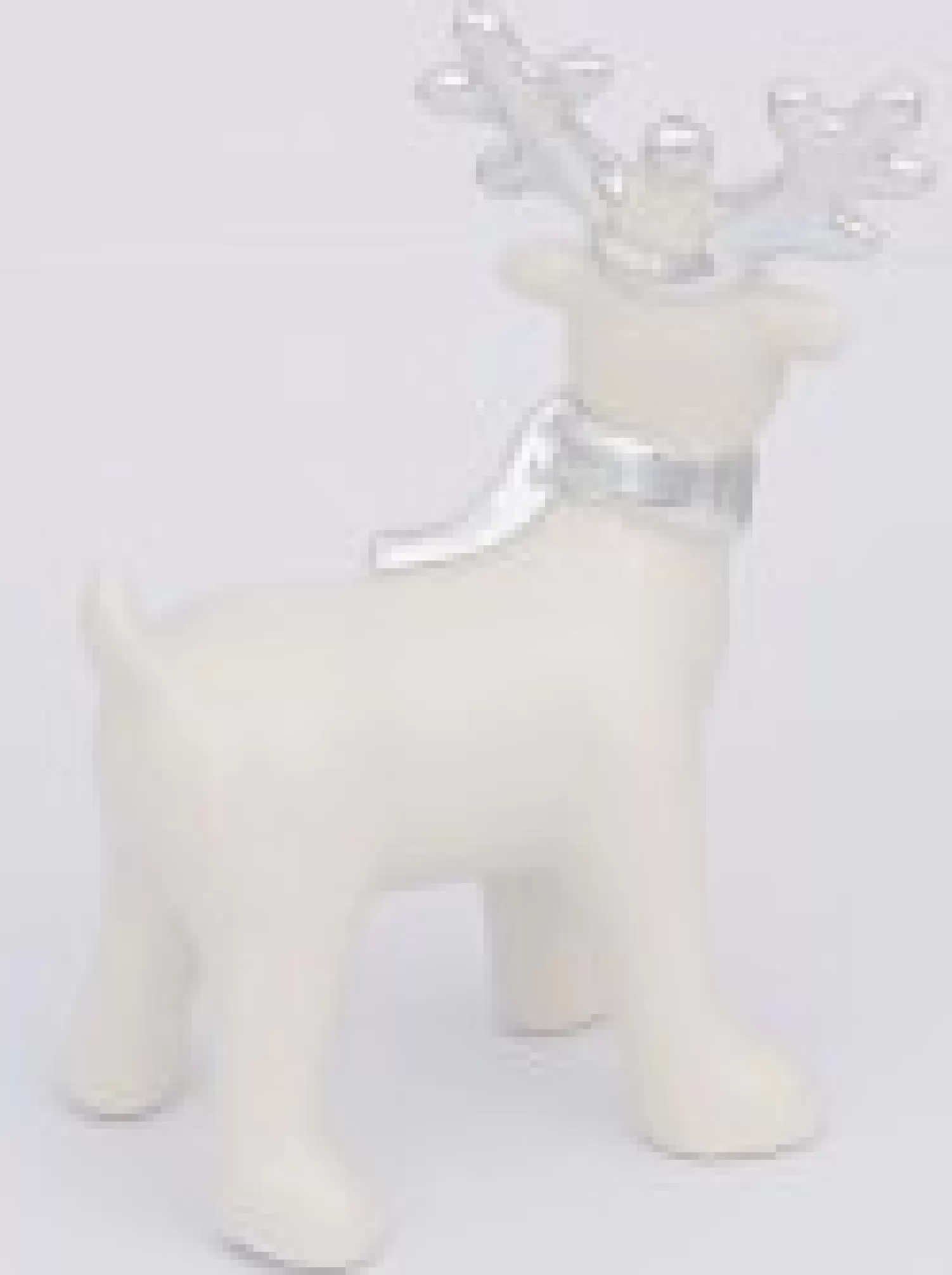 Christmas Warehouse White Winter Reindeer With Scarf Ceramic Christmas Ornament - 14Cm> Ceramic Christmas Ornaments