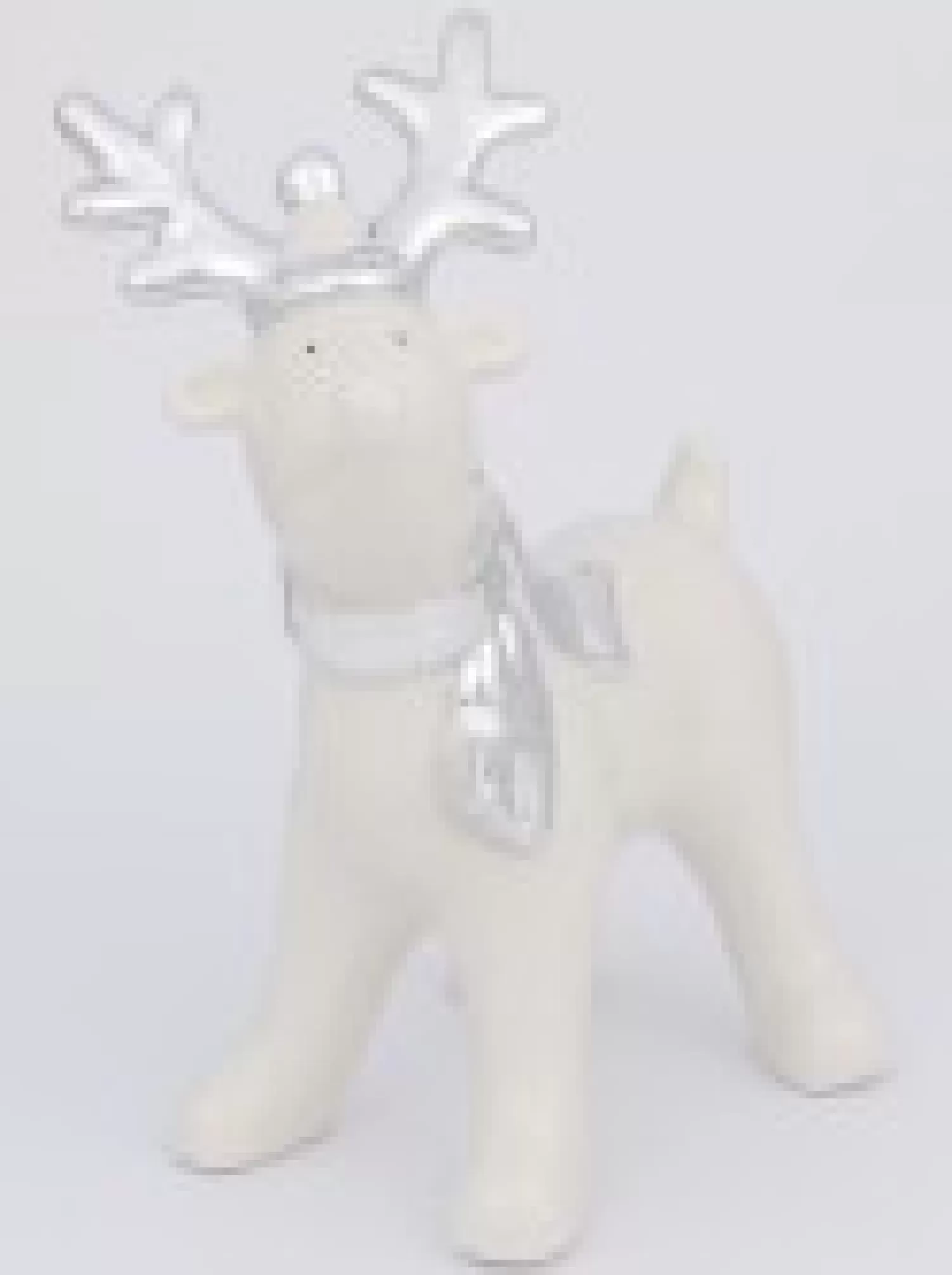 Christmas Warehouse White Winter Reindeer With Scarf Ceramic Christmas Ornament - 14Cm> Ceramic Christmas Ornaments