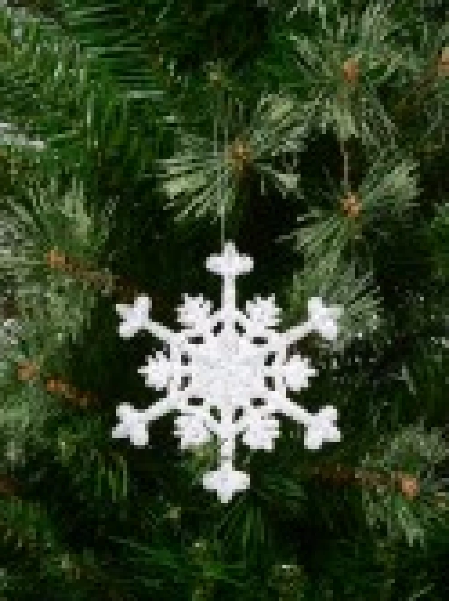 Christmas Warehouse White With Silver Glitter Snowflake Christmas Tree Hanging Decoration - 12Cm> Hanging Decorations - Individual