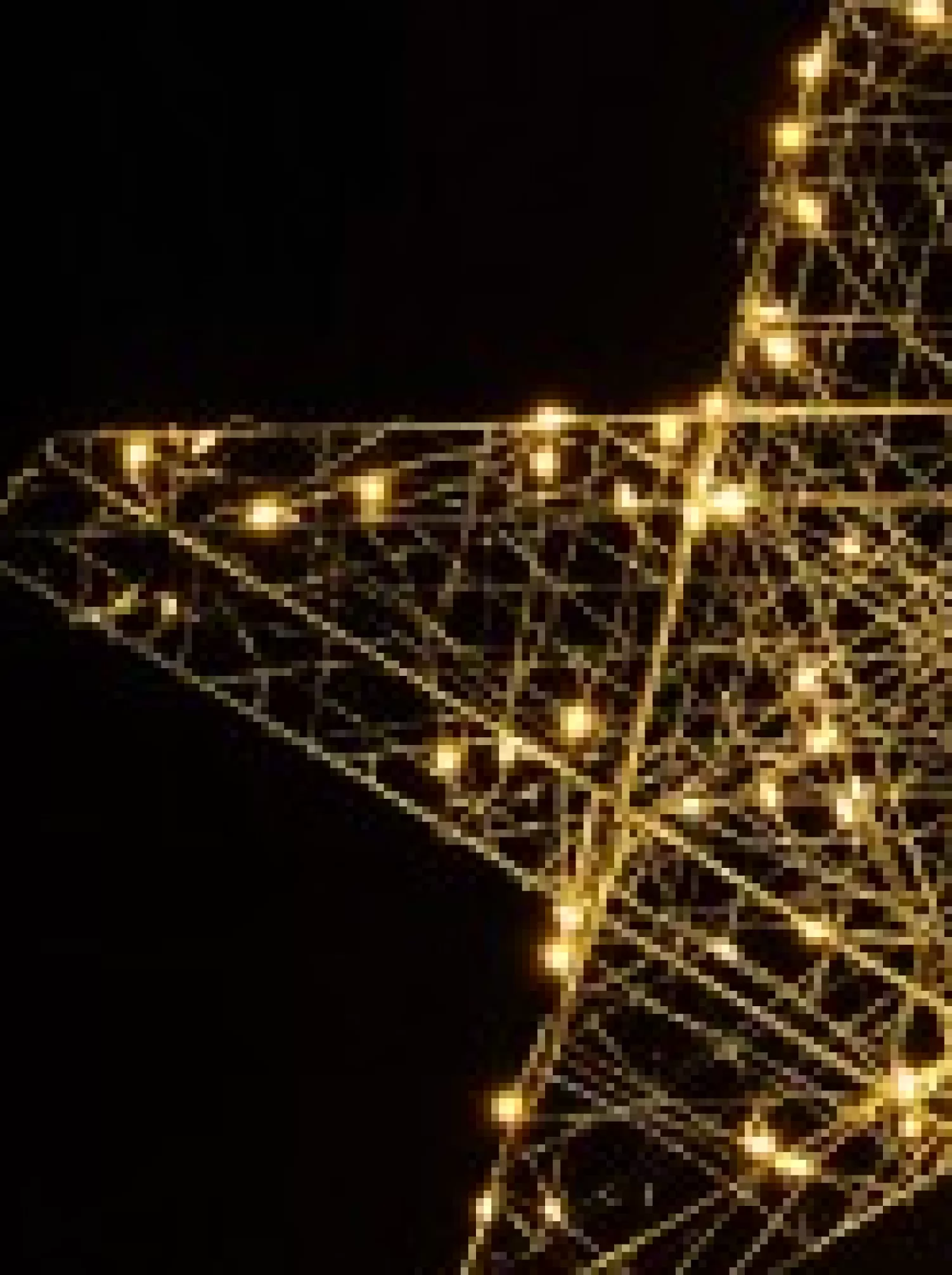 Christmas Warehouse Wire Mesh 3D Star With Neutral White Seed Led Christmas Light Display - 55Cm> Christmas Light Displays - 3D